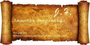 Jauernik Henrietta névjegykártya